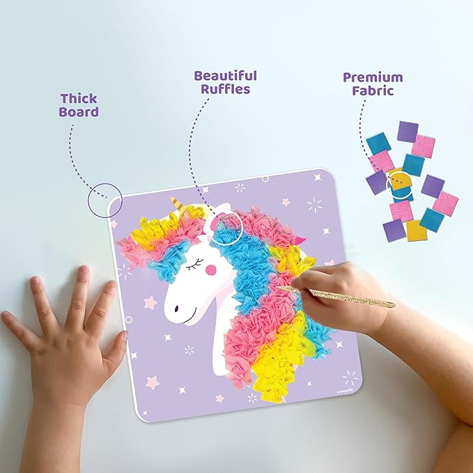 jackinthebox Poke Poke Art – Magical Theme, Mess-Free Fabric Art and Craft, Flower Pressing Kits, Gift for Kids, Girl Gifts, DIY Activity Boy Gift, Toys for Girls and Boys Ages 4 5 6 7 8