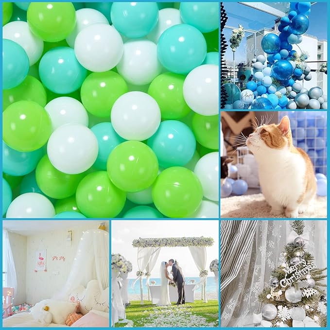 GOGOSO Ball Pit Balls for Toddlers, Green Balls for Ball Pool Birhtday Party Girls Kids with Storage Bag, 2.17inches
