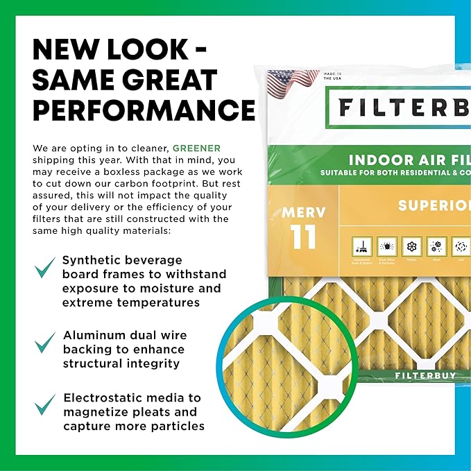 Filterbuy 22x22x1 Air Filter MERV 11 Superior Pet & Allergy Defense (12-Pack), Electrostatic Pleated HVAC AC Furnace Filters Replacement, Made in USA (Actual Size: 21.50 x 21.50 x 0.75)