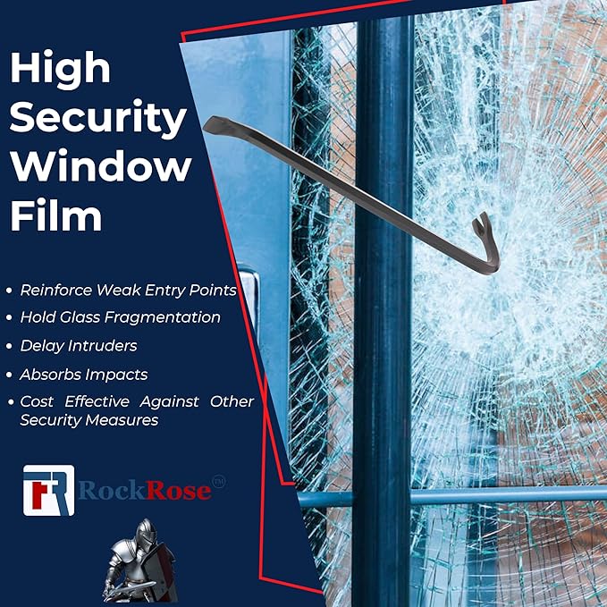 UV 99% VLT 20% Security and Safety 4 Mil Color Window Film Shatterproof Anti Shatter Tempered Glass Film for Home and Office Windows (VLT 20%, 24 in x 15 FT)