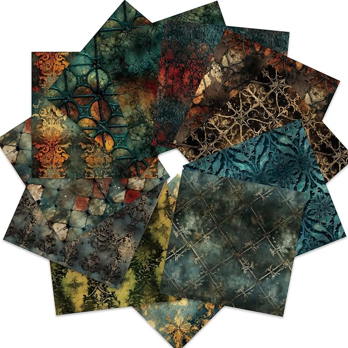 Vintage Window Scrapbook Paper Pad Color Boho Patterned Paper 6×6,24 Sheets Single-Sided Scrapbooking CardStock Papers Pad for Holiday Cardmaking DIY Origami Journaling.