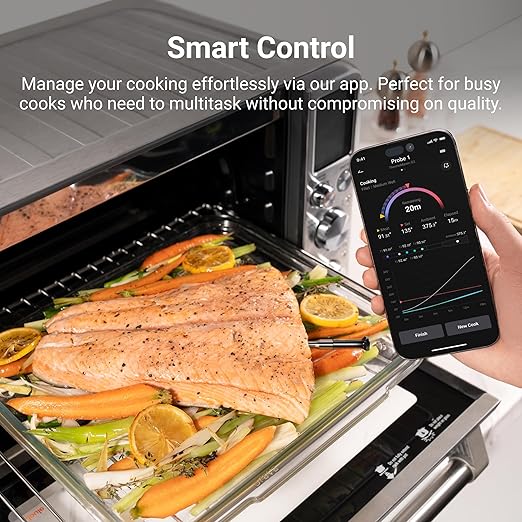 Wireless Bluetooth Smart Meat Thermometer: Standalone Base, Smart WiFi Thermometer with Sub-1G, 6 Sensors NIST Certified Accuracy, 2 Probes, for BBQ, Grill, Oven, Smoker, Rotisserie