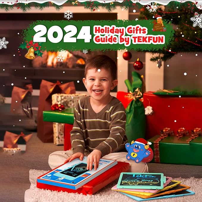 TEKFUN LCD Writing Tablet Doodle Board, 16 Inch Colorful Drawing Tablet Writing Pad, Toddler Toys for 3 4 5 6 7 8 9 Year Old Girls Boys Teen Adults, Birthday Gifts for Kids (Blue)