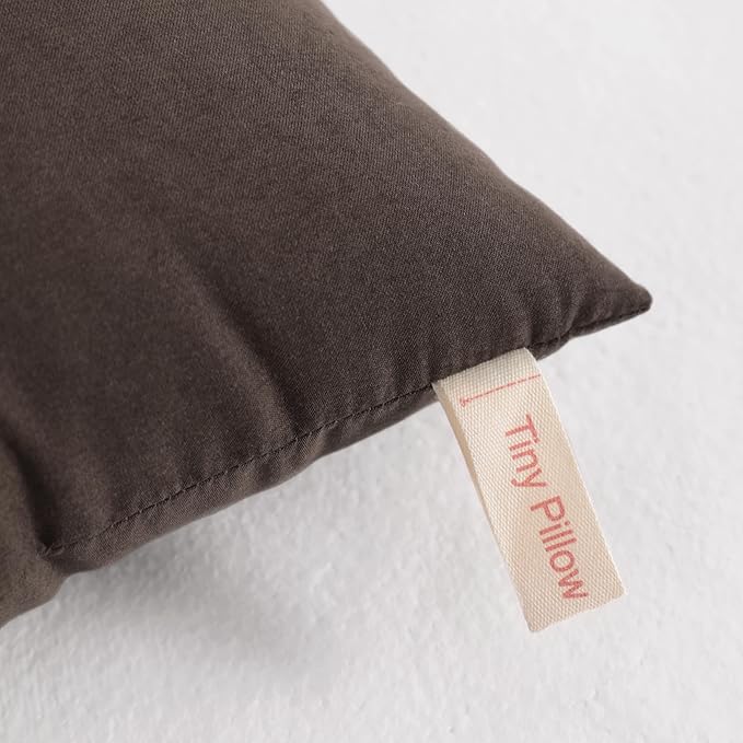 NTBAY Tiny Pillows, Down Alternative 7"x11" Microfiber Mini Pillows for Travel, Pets, Soft Machine Washable Small Pillow for Neck, Wrist, Lumbar and Knee, Dark Brown