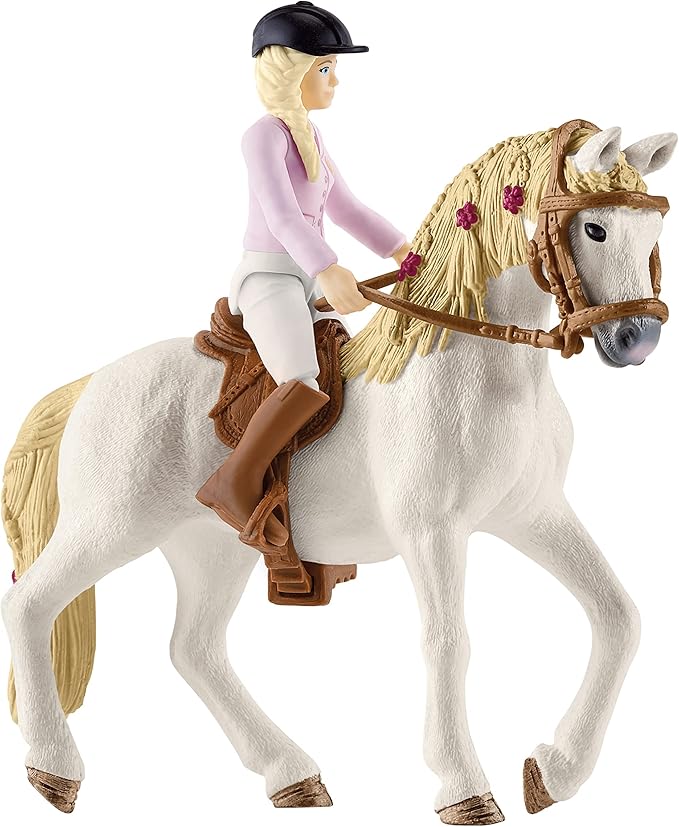 Schleich Horse Club - 95PC Sofia's Secret Camper Playset with Removable Rooftop Balcony - Includes Camper, Horse and Rider Figurines and Accessories - Modular Play Set for Girls - Kids Ages 5+ | 42593