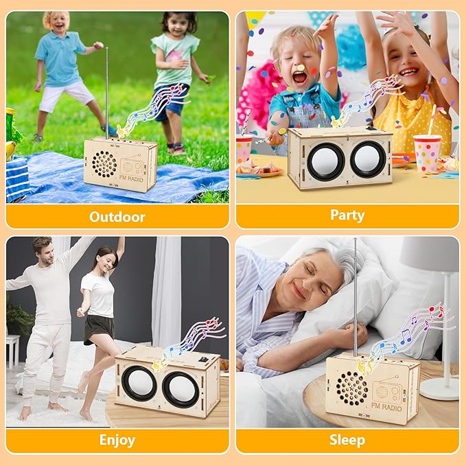 Stem Projects Toys for Boys age 8-12 12-14 Science Kit Building Own Bluetooth Speaker & FM Radio DIY Electronics Kit Science Experiments Kid 9-12 Boy Toys Birthday Gift 8 9 10 11 13 Year Old Teen Girl