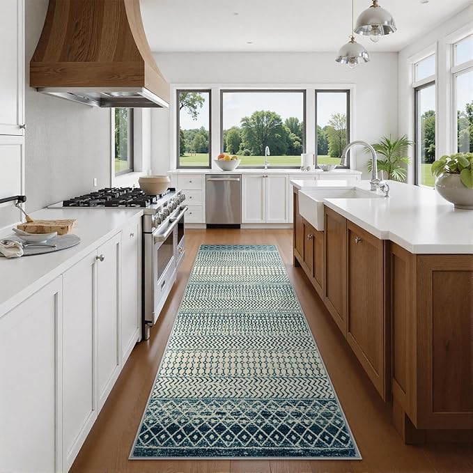 Runners for Hallways Kitchen Runner Rug, 2'6''x10' Non Slip Long Washable Runner Rugs,Soft Low Pile Door Rugs for Entryway Indoor Carpet Runners for Kitchen Laundry Bedroom Bathroom