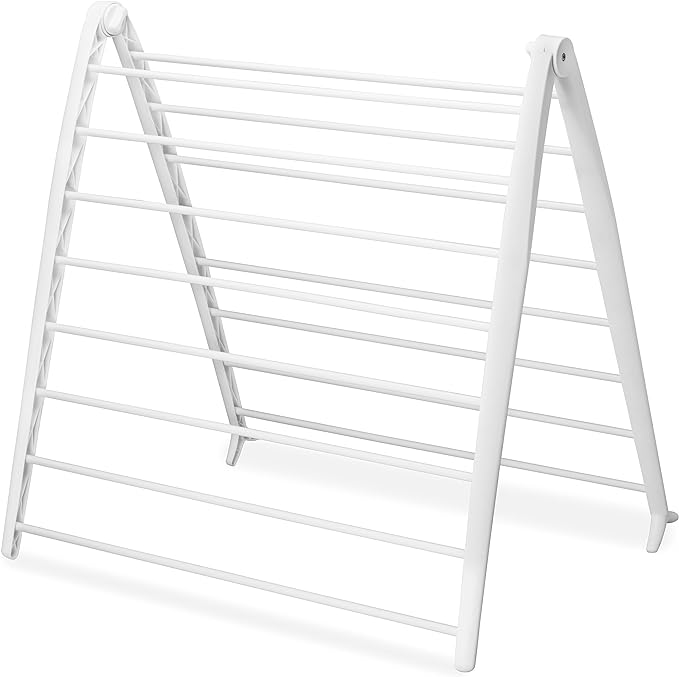Whitmor Spacemaker Folding Drying Rack, Freestanding Indoor Clothes Dryer, Space Saving Compact Design, 6"L x 26"W x 51.5"H, White