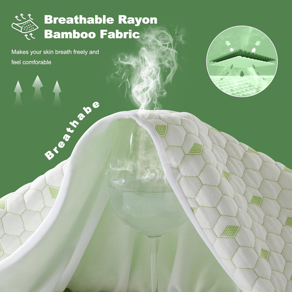 Waterproof Mattress Protector, King Size Mattress Pad Fitted 6"-18" Deep Pocket, 3D Air Fabric Breathable Bed Mattress Cover Noiseless Washable for Home, Bedroom, Hotel