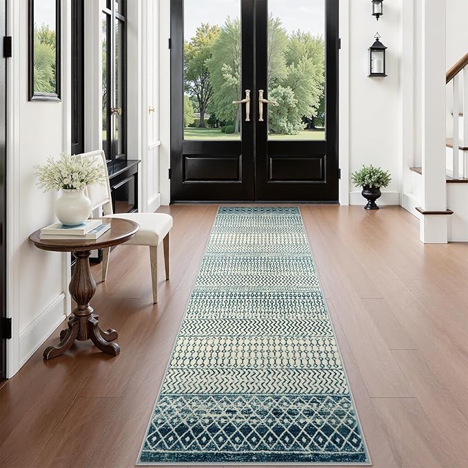 Runners for Hallways Kitchen Runner Rug, 2'6''x10' Non Slip Long Washable Runner Rugs,Soft Low Pile Door Rugs for Entryway Indoor Carpet Runners for Kitchen Laundry Bedroom Bathroom