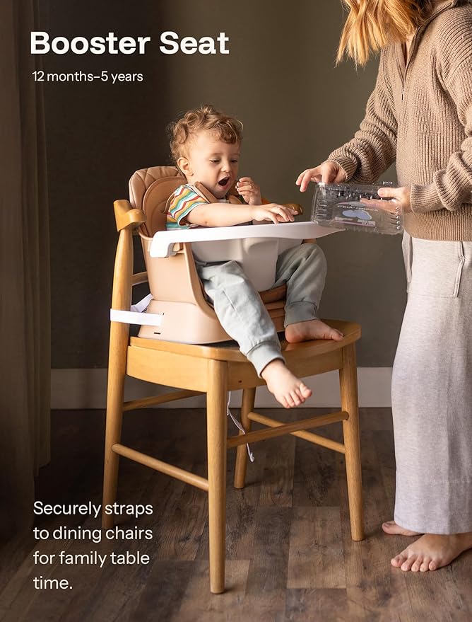 HARPPA 6 in 1 Baby High Chair, Convertible Infant Feeding Chair for Babies & Toddlers Table, Dining Booster Seat with Removable Tray, Khaki
