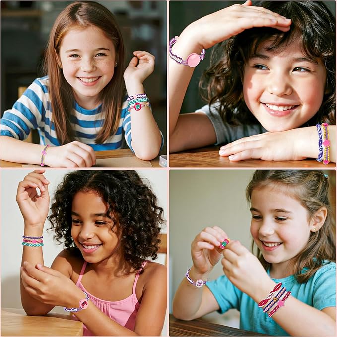 Cmiolacuna Friendship Bracelet Making Kit for Girls, 3-Layer Storage Box Arts and Crafts Bracelets Jewelry String Maker Kit Ages 8-12,Best Christmas Birthday Gift for Girls 6 7 8 9 10 11 12 Year Old