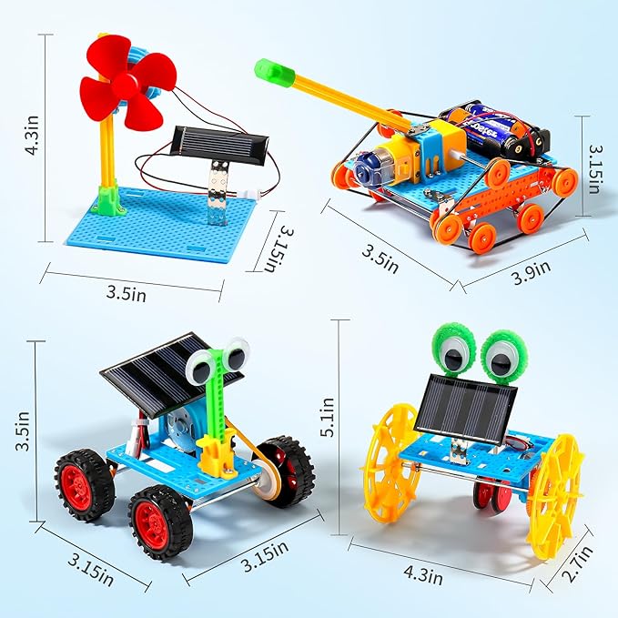 STEM Kits for Kids Ages 8-10 12-14, 4 in 1 Solar Powered STEM Toys for Boys Science Engineering Robotics Robot Building Kits Projects for Kids Age 8-12, Building Toys Crafts for Boys 8-12 6-8