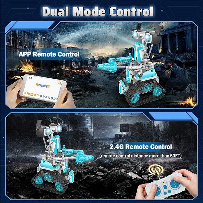 5 in 1 Robot Building Kit, Remote & App Control Educational Projects, 706Pcs DIY Tank & Garden Cars STEM Build Toys Sets for 8+ Years Old Boys and Girls