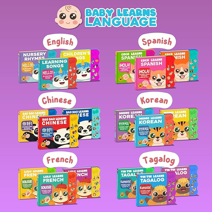 New! Learn Korean for Kids, Momo Learns Korean Vol. 3, Bilingual Korean Baby Book for Kids, Babies & Toddlers 1-3, Kids Board Book w/ Hangul, First Words & Songs, Language Toy for Preschoolers 0-3