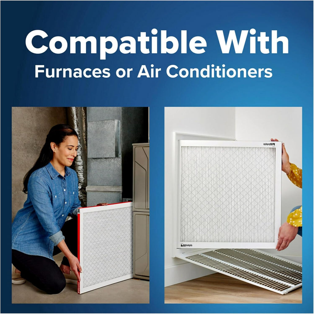 Filtrete 16x30x1 AC Furnace Air Filter, MERV 11, MPR 1000, Micro Allergen Defense, 3-Month Pleated 1-Inch Electrostatic Air Cleaning Filter, 4 Pack (Actual Size 4-Pack 29.813x15.813x0.656 in)