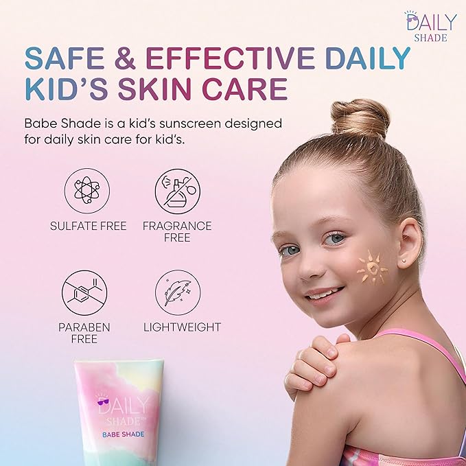 Kid's Sunscreen Starter Kit – Tinted Mineral Sunscreen for Face & Body with SPF 30, Shade Brush, Travel Bag & UV Card – Non-Nano Zinc, Reef Safe, Water Resistant & Hypoallergenic Skin Care