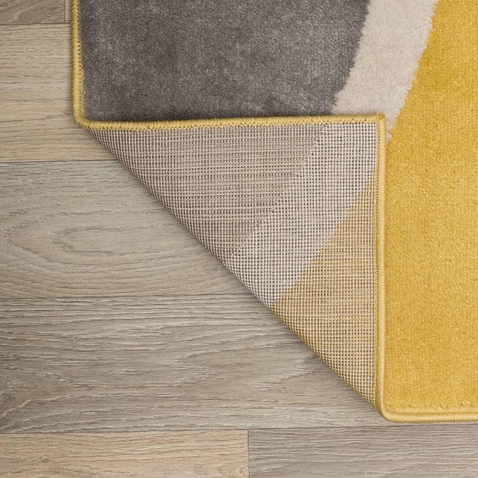 Rugshop Contemporary Abstract Circles Easy Maintenance for Home Office,Living Room,Bedroom,Kitchen Soft Area Rug 2' x 3' Yellow