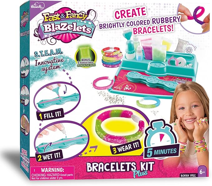 Fast and Fancy Blazelets, Create Colored and Rubber Bracelets in just 5 Minutes, Innovative Bracelet & Jewelry Maker kit, Arts & Crafts, Ages 6+, Toys for Girls, Teen Girl Gifts, Kids Crafts