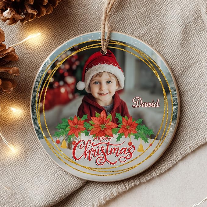 Personalized Baby Christmas Ornament 2025 - Custom Photo Ornament for New Babies - Sweet New Parents, Mom, Dad Keepsake - Christmas, Birthday Gift for Newborn, Boy, Girls, Mom, Dad, Family