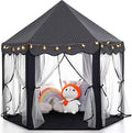 Monobeach Princess Tent Girls Black Large Playhouse Kids Castle Play Tent with Star Lights Gift Toy for Children Indoor and Outdoor Games