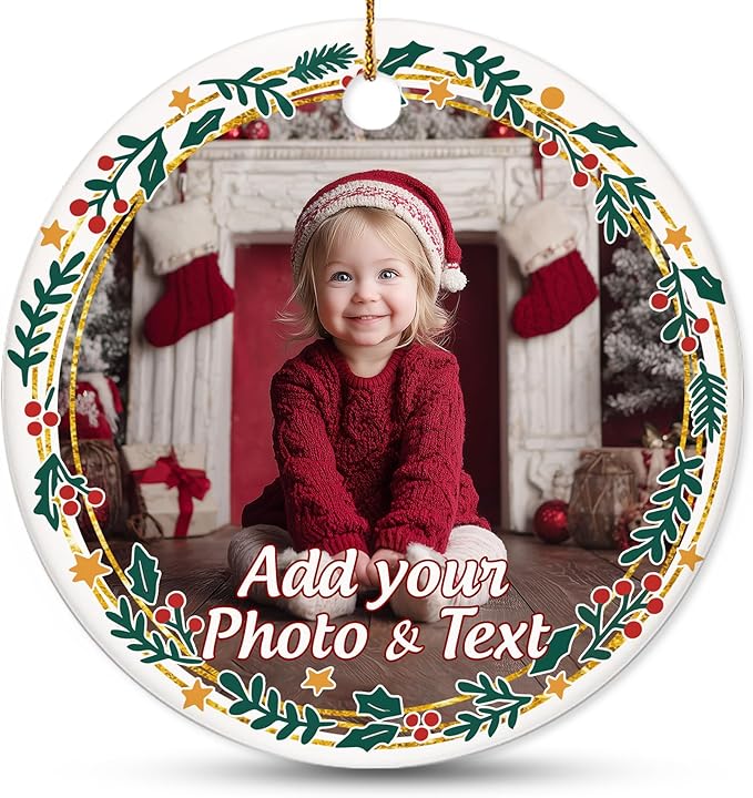 Personalized Baby Christmas Ornament 2025 - Custom New Baby Photo Ornaments - Sweet Gift for New Parents, Mom, Dad - Christmas, Birthday Gift for Babies, Boy, Girls, Family, Grandparents