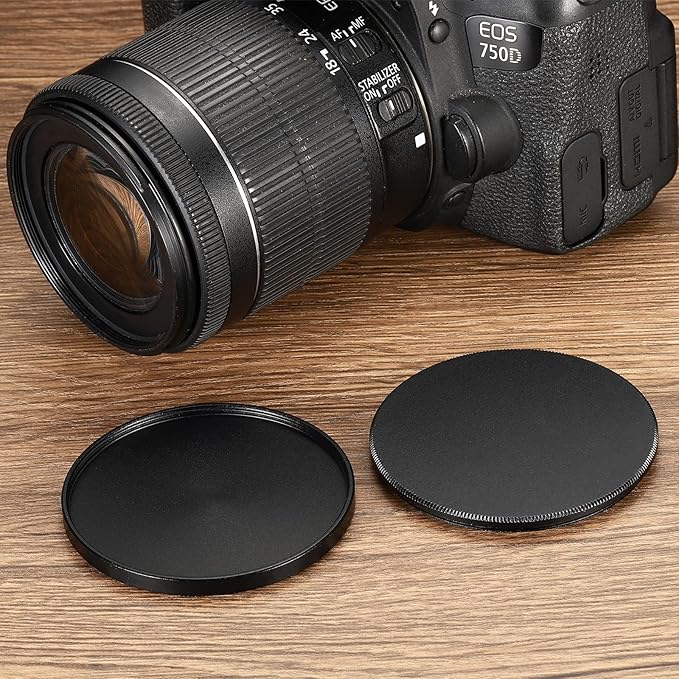 PATIKIL 46mm Lens Cap, Camera Lens Cap Cover Universal Lens Filter Stack Cap Front Metal Protective Case Cover with Cleaning Cloth for Photography Camera Filter