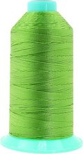 Mandala Crafts Bonded Nylon Thread Apple Green Heavy Duty Sewing Threads - 415 YDs Size 346 210D T350 Tex 350 Thread for Leather Jeans Weaving Outdoor Marine Upholstery Threads