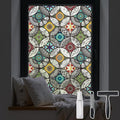 DKTIE Boho Chic Window Privacy Film with Installation Tools - Soften Light, Reduce UV Rays, Decorative Stained Glass Window Tinting Film for Home, 35.4 x 78.7Inch