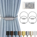 Magnetic Curtain Tiebacks 4 Pack Grey Curtain Rope Tieback Curtain Holders for Drapes Modern Tie Backs Decorative Curtain Holdbacks