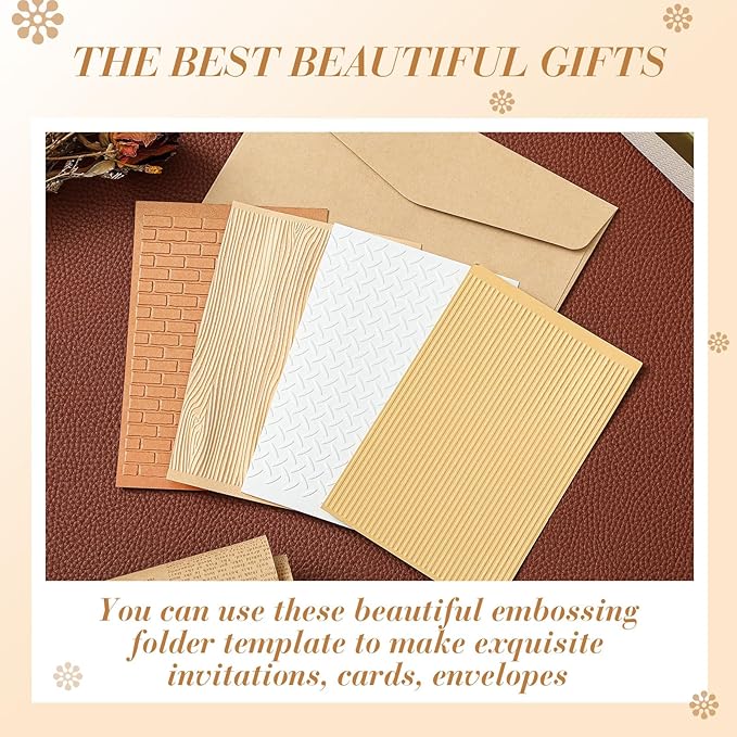 Geiserailie 8 Pcs Embossing Folders Embossing Machine Template Paper Card Folders for Christmas Card Making DIY Flower Scrapbook Photo Album Craft Decoration 5.9 x 4.1 Inch (Vintage Style)