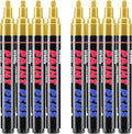 Gold Paint Pens Paint Markers - 8 Pack Permanent Quick Dry Waterproof Marker Pens for Rocks Wood Fabric Plastic Canvas Glass Mugs Metal Tire Stone