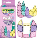 CreateOn Crayola Magnetic Tiles, Building Set for Kids, Magnetic Building Toys for Kids, STEM Travel, Gift for Boys and Girls Ages 3+, 14-Piece Set (Pastel)