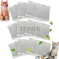 12 Pack Universal Odor Eliminator for Hooded Cat Litter Box, Natural Activated Charcoal Filters Refills, Cat Toilet Odor Control Replacement for Automatic Litter Box