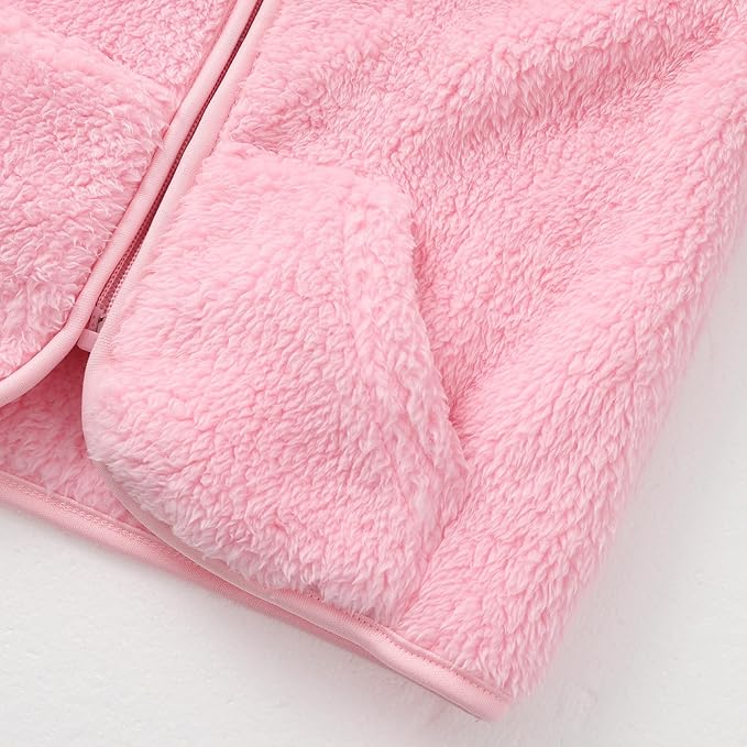 Baby Boys Girls Fleece Vest Zip Up Cute Bear Jackets Fuzzy Fall Winter Warm Clothes Newborn Outwear for Toddler Infant