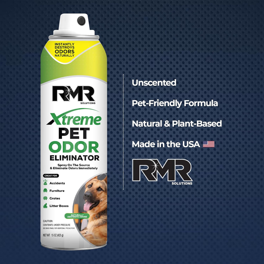 RMR Xtreme Pet Odor Eliminator Spray - Neutralize Strong Urine, Litter, Furniture, Crate, and Animal Smells, 15 Ounces, Unscented
