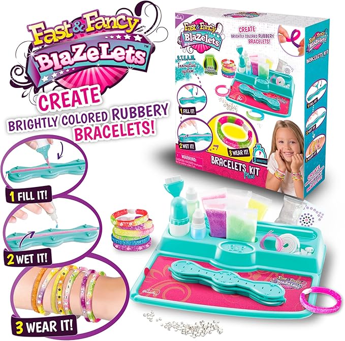 Fast and Fancy Blazelets, Create Colored and Rubber Bracelets in just 5 Minutes, Innovative Bracelet & Jewelry Maker kit, Arts & Crafts, Ages 6+, Toys for Girls, Teen Girl Gifts, Kids Crafts