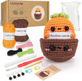 WaldyWop Beginner Crochet Kit for Kids: Easy Crocheting Starter Kits for Girls - Learn to Crochet Set w/Step-by-Step Video - Complete Knitting Kit, Easy Crochet Yarn, Birthday Gifts for Women