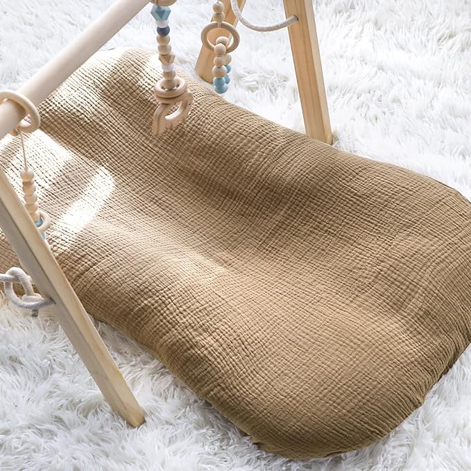 Hooyax Baby Lounger Cover 2 Pack - 100% Muslin Cotton Newborn Lounger Pillow Covers Only, Soft Breathable Infant Lounger Cover with Reinforced Stitching, Fits Most Standard Baby Loungers (Rainbow)