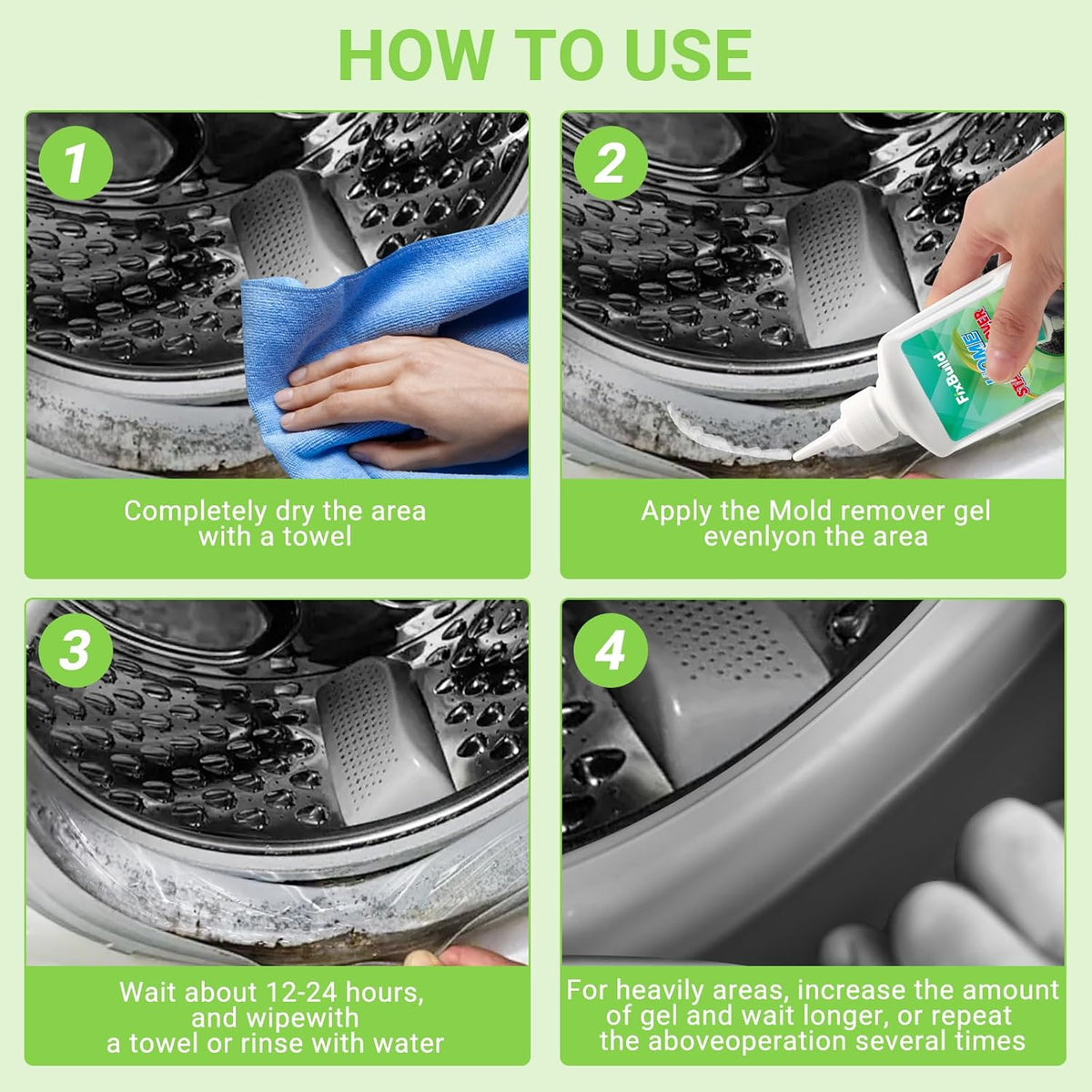 Household Removal Gel, Multi-Purpose Removal Cleaner for Refrigerator Washer Rings, Caulk, 5 FL OZ