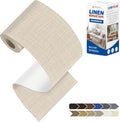KING MOUNTAIN Linen Repair Patches, Self-Adhesive Linen Fabric Patches, 4 X 63 inch Extra Size, Multi Color, Can be Used for Linen Sofa Repair and Linen Clothes Repair (Cream-Gray2.0)