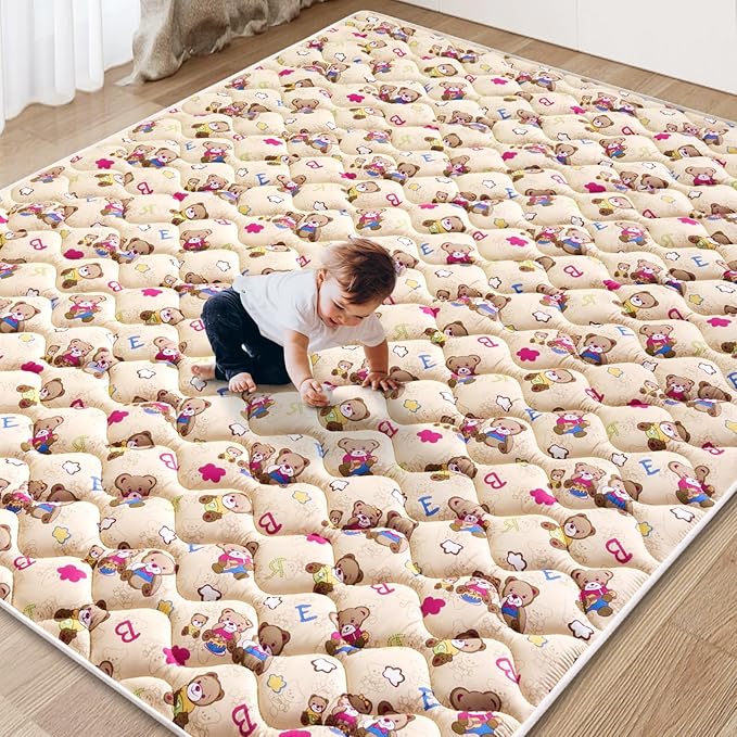 Baby Play Mat - 79" X 63",Premium Thicker Foam One-Piece Crawling Mat, Machine Washable, Extra Large Anti-Slip Activity Playmat for Babies, Toddlers & Infants