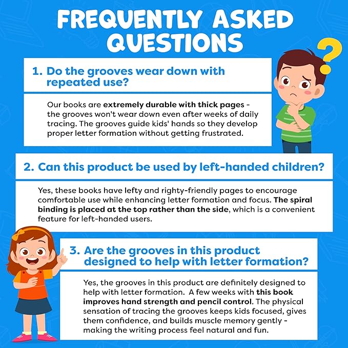 Magic Grooved Writing Practice for Kids - Grooved Handwriting Practice for Kids 5-7 8-10- Magic Copybooks for Kids Letter Tracing Books for Ages 3-5 Toys for Ages 5-7 - Preschool Learning Activities