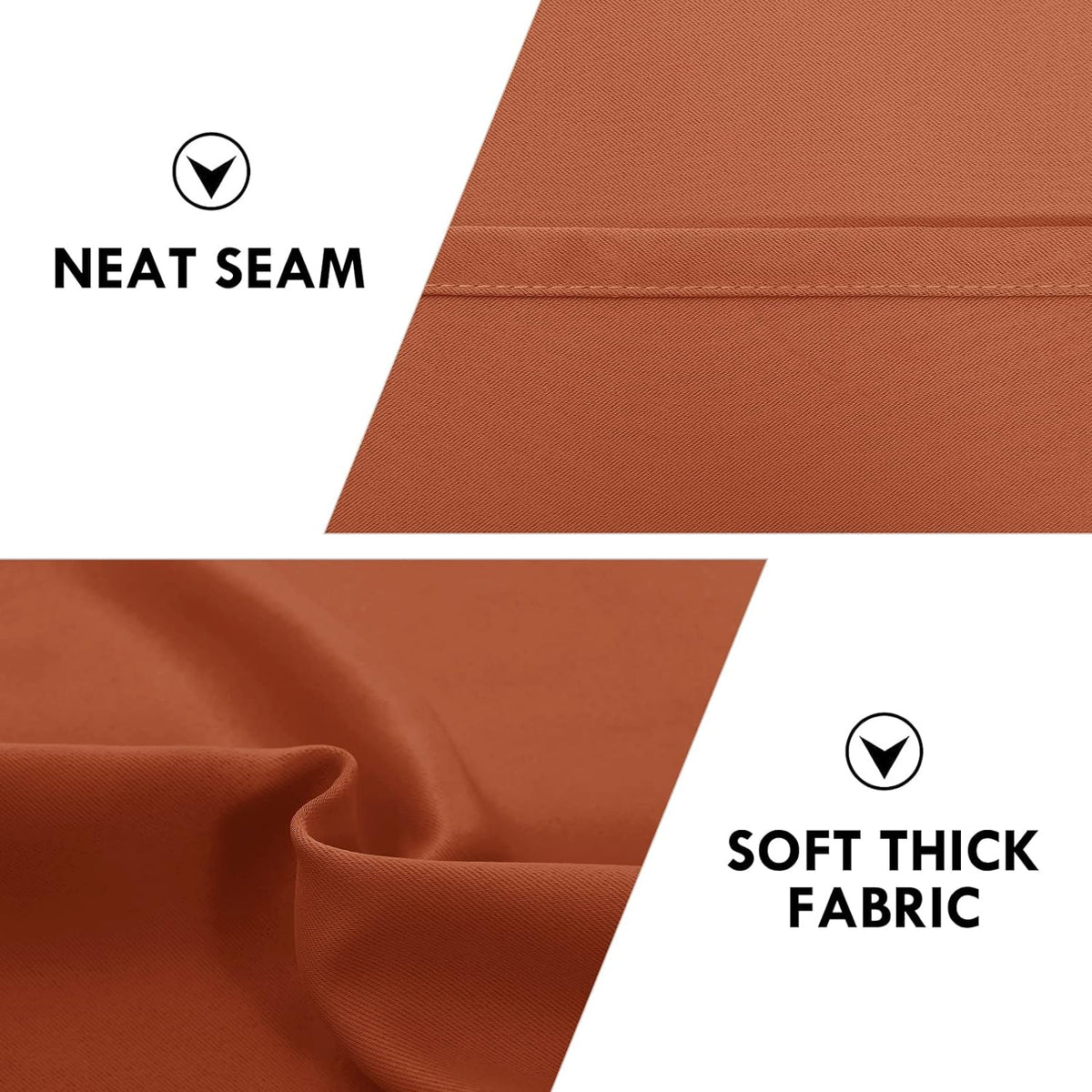 DWCN Blackout Curtains Thermal Insulated, Energy Saving & Noise Reducing Bedroom and Living Room Curtains, Burnt Ochre, W 42x L 36 Inch, Set of 2 Rod Pocket Curtain Panels