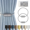 Magnetic Curtain Tiebacks 2 Pack Grey Curtain Rope Tieback Curtain Holders for Drapes Modern Tie Backs Decorative Curtain Holdbacks