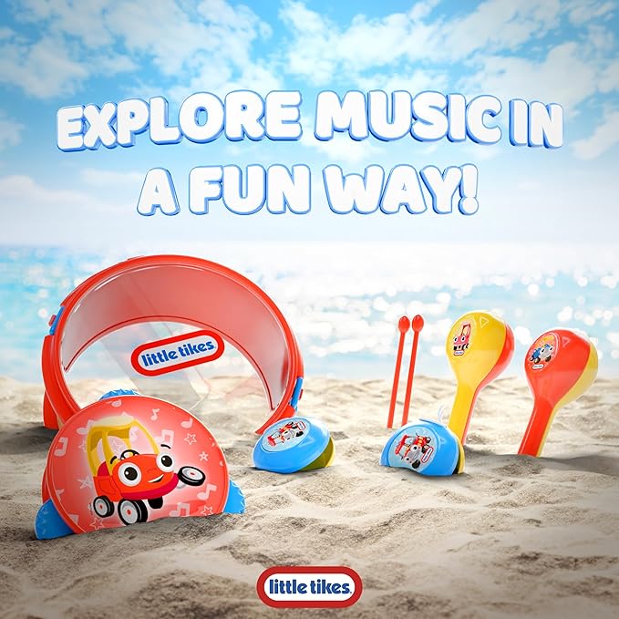 Lollipop Little Tikes Baby Musical Instruments Set - 6 Piece Drum Set, Maracas, Music Fun for Toddlers, Preschool Educational Toys - Musical Toys for Toddlers