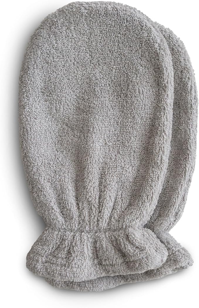 mushie Baby Bath Mitt | Organic Cotton | Pack of 2 (Gray)