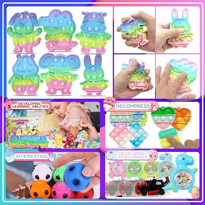 1000+ PCS Party Favors for Kids,Fidget Toys Pack,Christmas Stocking Stuffers,, Birthday Gift, Treasure Box,Goodie Bag Stuffers, Carnival Prizes, Toys Filler Sensory Toy for Classrooom
