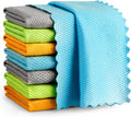 AIDEA Microfiber Glass Cleaning Cloth, 8PK, Premium Microfiber Glass and Window Cleaner, Lint Free Quickly Clean Windows, Glasses, Windshields, Mirrors, Stainless Steel, 12"x12"