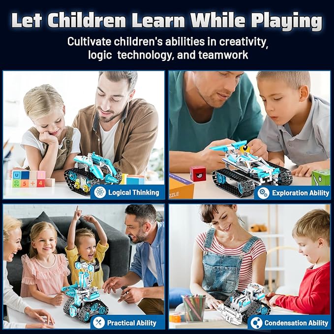 5 in 1 Robot Building Kit, Remote & App Control Educational Projects, 706Pcs DIY Tank & Garden Cars STEM Build Toys Sets for 8+ Years Old Boys and Girls